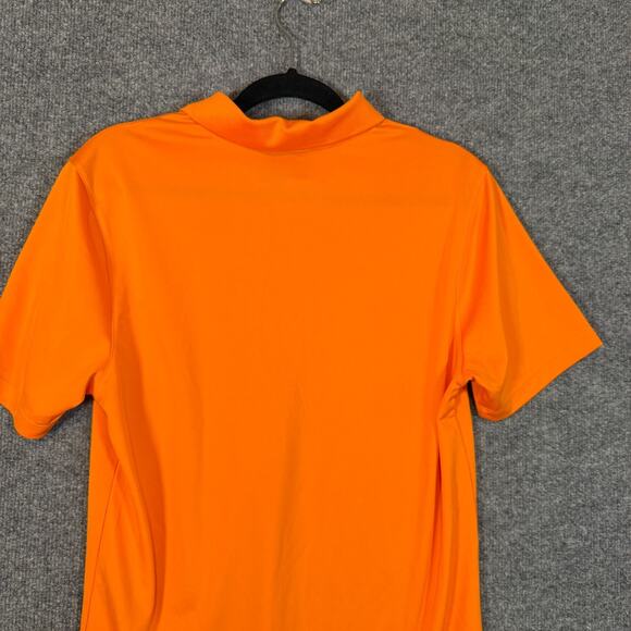 Nike Shirt Mens Small Orange Short Sleeve Outdoors Golf Stretch Logo Swoosh - Picture 8 of 8